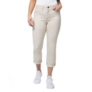 Santana Jeans Cropped Cream Denim Women's Size 12 Capri Stretch Pants
